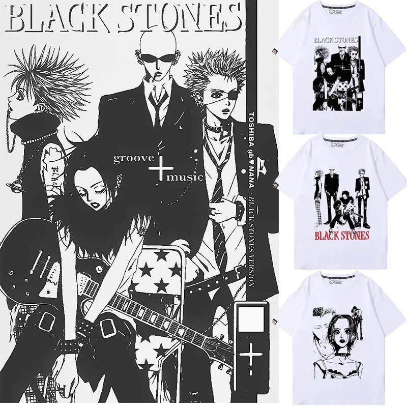 Black Stones 半袖Tシャツ NANA osaki 大崎ナナ 和風二次元半袖シャツ